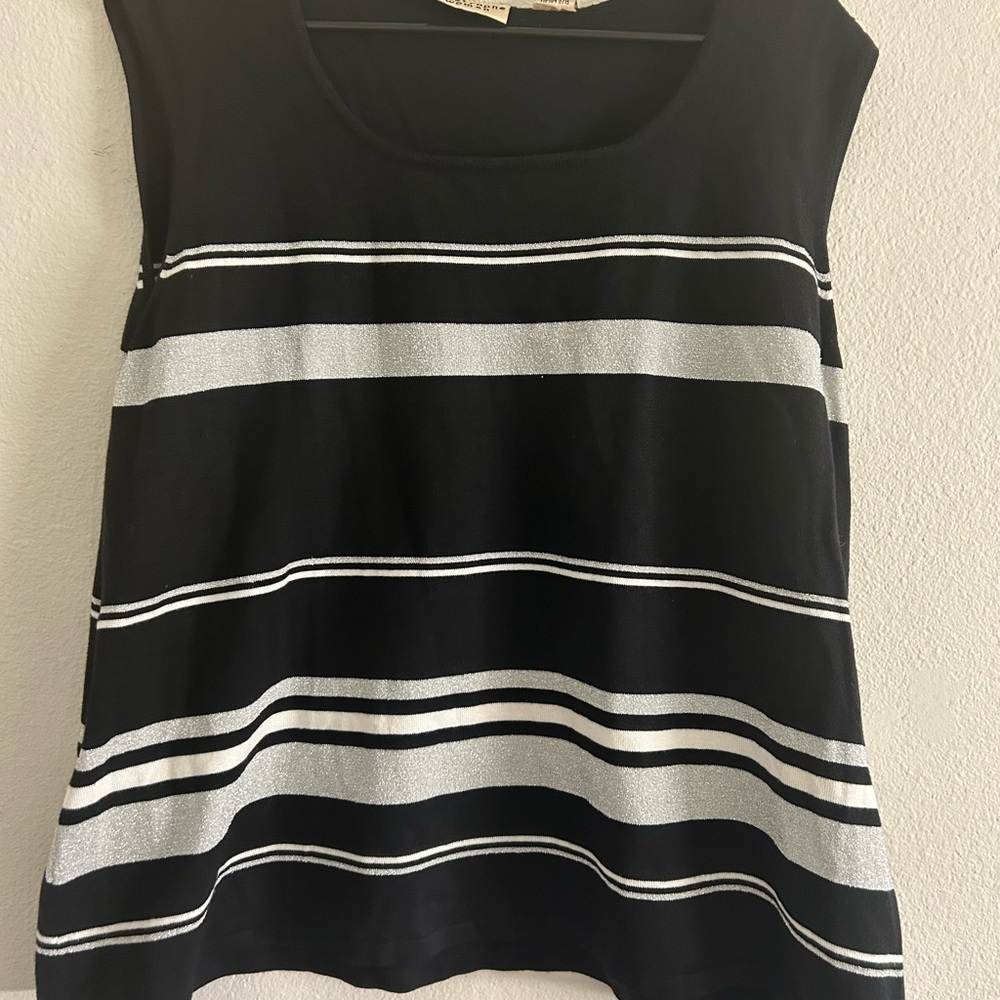 Apostrophe Black and White Boxy Tank Top vintage sears 24/26